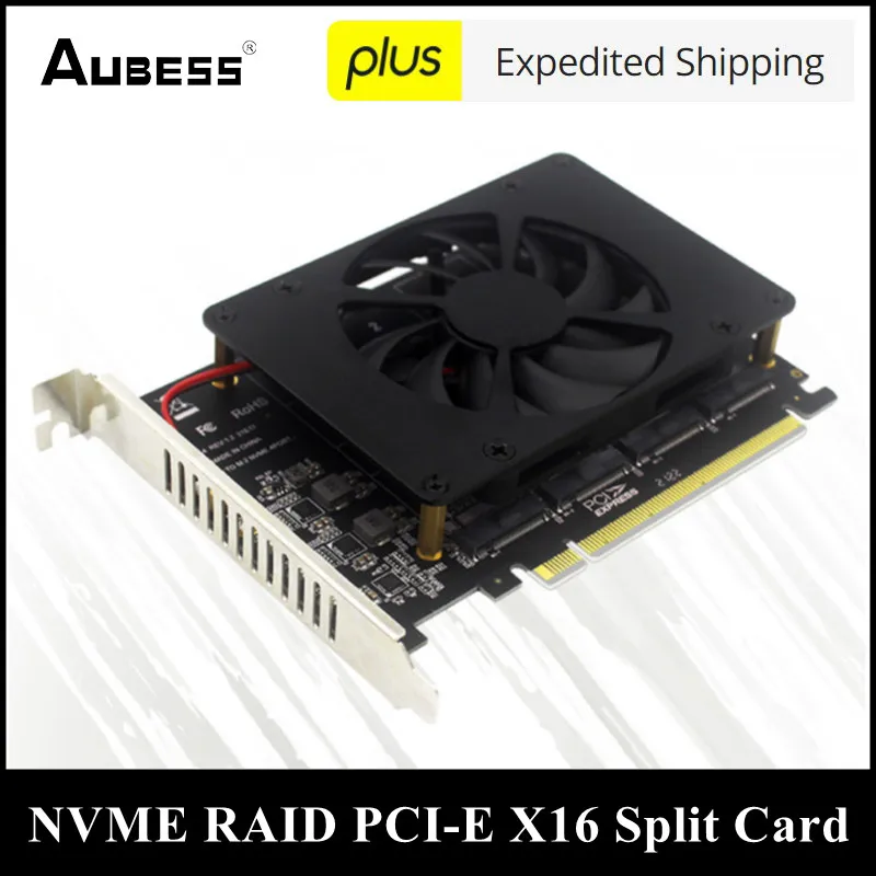 M.2 SSD To PCIE Adapter Card PCIEX16 NVME M.2 MKEY SSD RAID Motherboard