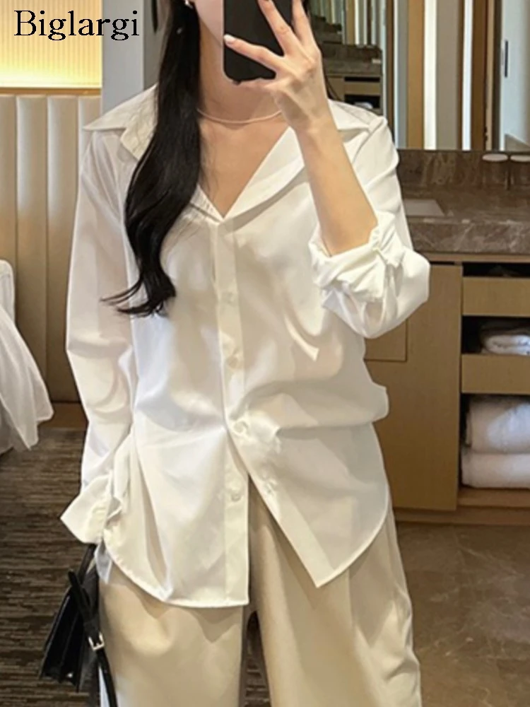 

Женская плиссированная Блузка с V-образным вырезом, длинным рукавом