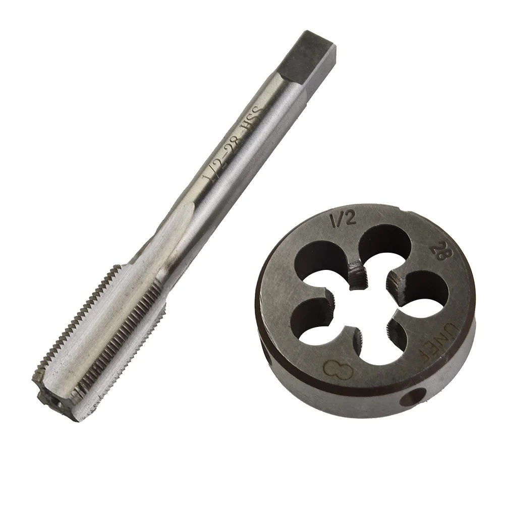 

Набор штампов для метчиков 2 шт. 1/2-28 кран 1/2x28 Die TPI Kit UNEF HSS инструмент для правой руки HSS ручное сверло для метчиков ручной резьбы и штамповки Se
