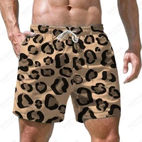 Men's Leopard Print Beach Shorts 3d Print Casual Party Clothes Board Shorts Harajuku Breathable Swimsuit Homme Oversized Clothes 2