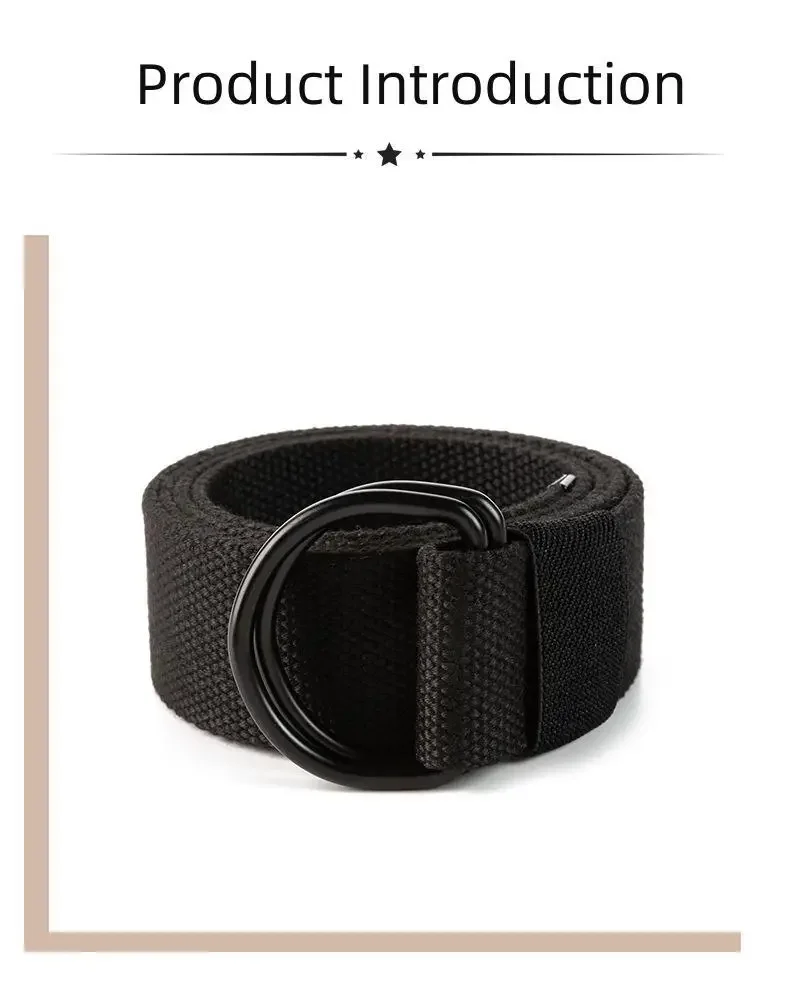 Leinwand Männer Gürtel Hohe Qualität Unisex Doppel D-Ring Schnalle Bund Casual Leinwand Weiblichen Gürtel Casual Sport Gürtel Taktische gürtel – Detail 3