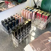 Convenient Plastic Lipstick Storage Box Save Space 12/18/36 Grids Nail Polish Shelf Makeup Lip Gloss Organizer Keep Tidy 1