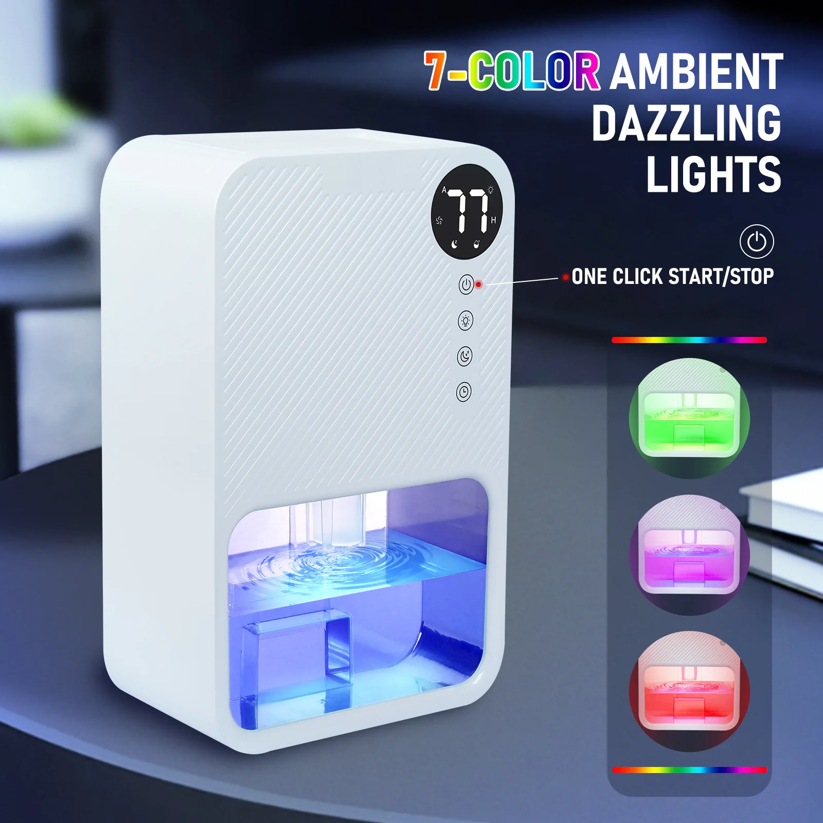 Description Picture 5 of itemMini Dehumidifier 1500ml Portable, Bathroom - Ultra Quiet & Auto Shut Off Dehumidifier For Humid Climates Low Energy Household