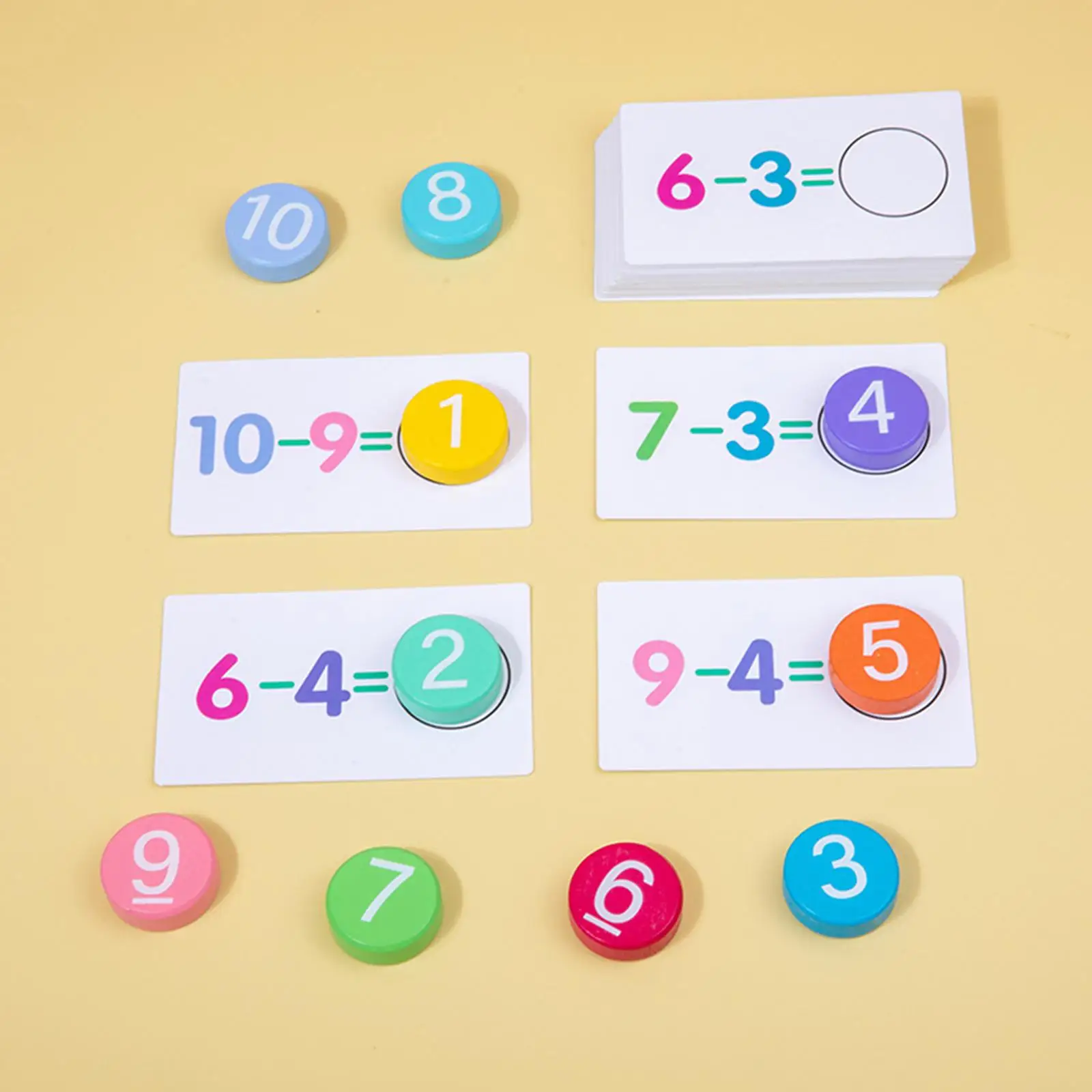 1-10 Activity Set Cognitive 46 Flash Cards Enlightenment Math Educational Number Learning Puzzle for Child Homeschool Preschool