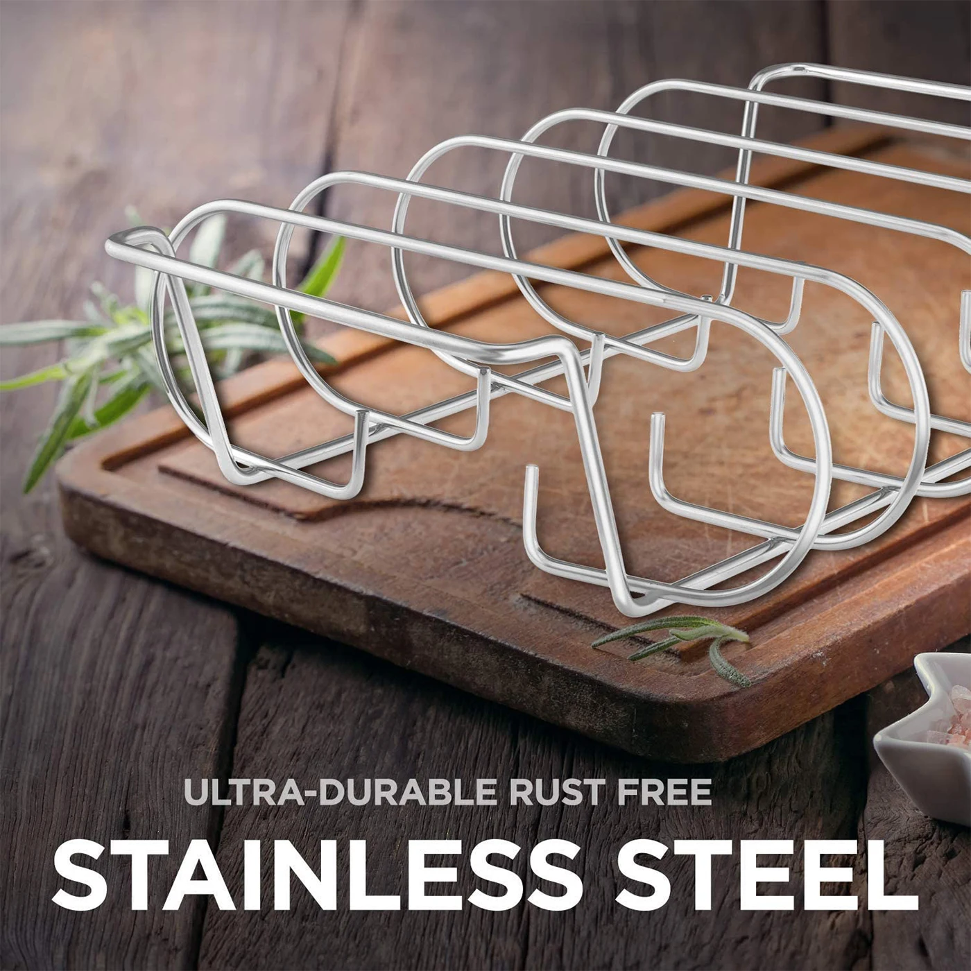 Rib Rack Stainless Steel Roasting Stand Barbecue Non-Stick Grilling Smoking Beef Smoker Charcoal Grill Kitchen BBQ Accessories