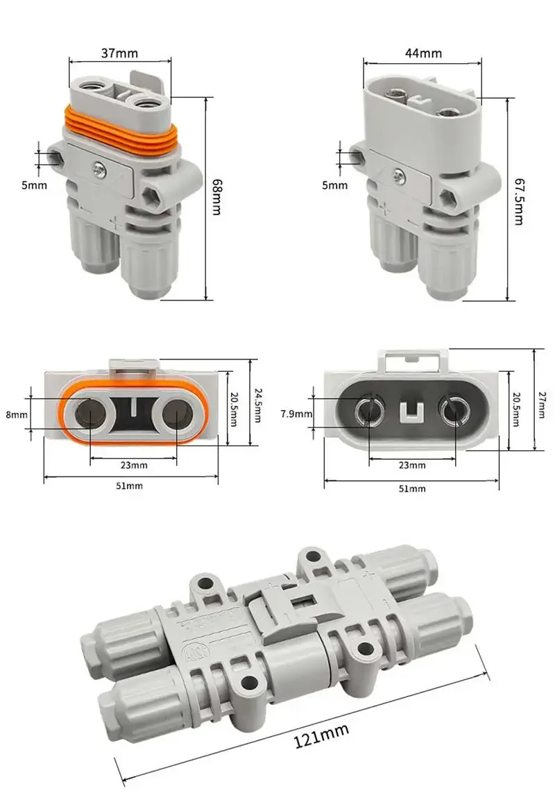 Description Picture 2 of itemWaterproof 120A 1200V Male Female Connector 10mm2 Big Current Parking Air Conditioner Plug Electric Forklift Generator Connector