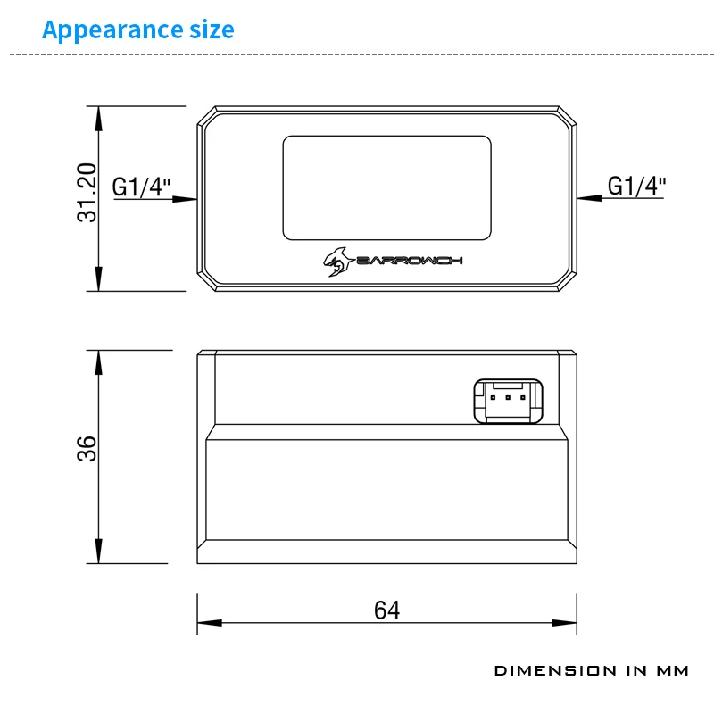 Medidor de Fluxo da Temperatura do Computador de Barrowch Laço Líquido Feito sob Encomenda Construir Medidor de Fluxo Oled Sistema do Monitor do Termômetro Fbft07 - Imagem 6