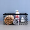 1 PC Black Iron Storage Basket Storage Basket Multifunctional Wire Mesh Desktop Storage Organizer for Home Wicker Supplies 1
