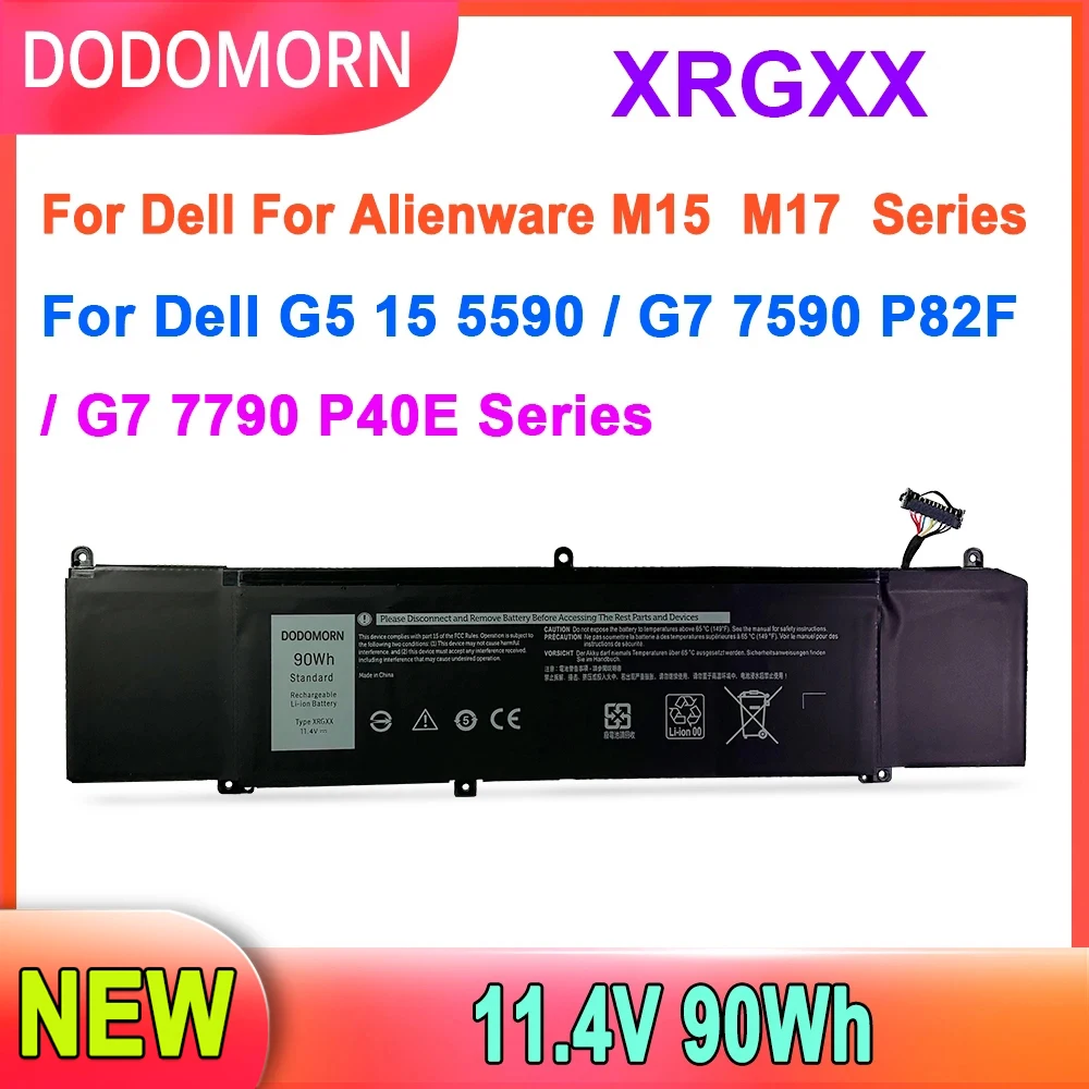 Dodomorn Xrgxx Bateria para Dell Alienware M15 M17 r1 P82f P40e P79f P37e Inspiron g5 5590 g7 7590 7790 2023