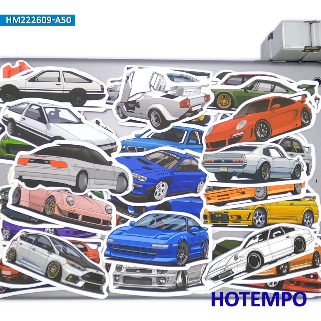 50 Stück, Gemischter Sportwagen, Rennwagen Lustige Graffiti, Wasserdichte Aufkleber, für Gepäck, Fahrrad, Motorrad, Skateboard, Helm, Telefon, Laptop, Aufkleber, Klassisches Spielzeug – Detail 7