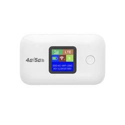 Portable High - Speed 4G/5G LTE WiFi Router with Sim Card Slot and 3500mA Battery (White A)