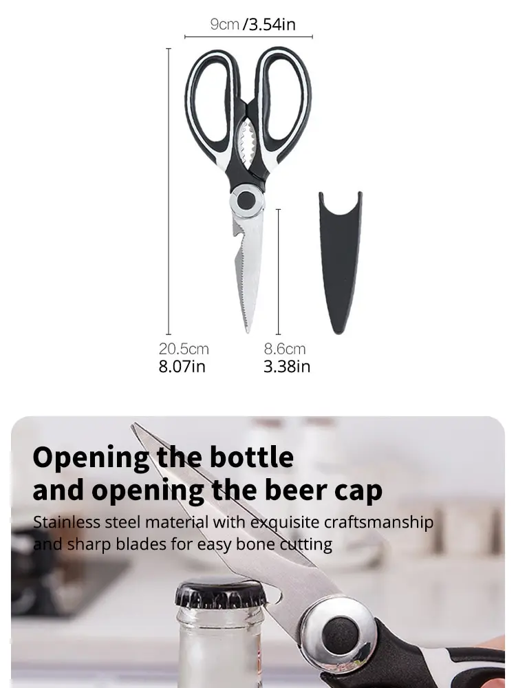 Ultra-scharfe Küchenschere Mit Magnetischem Halter – Aus Edelstahl, Perfekt Für Fleisch, Geflügel Und Mehr