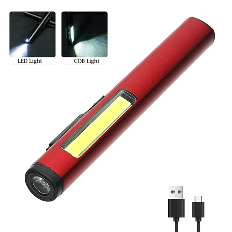 ตัวเลือกสินค้า ไฟฉาย USB 4-in-1 พร้อมแสง UV คลิปหนีบพกพาสะดวก