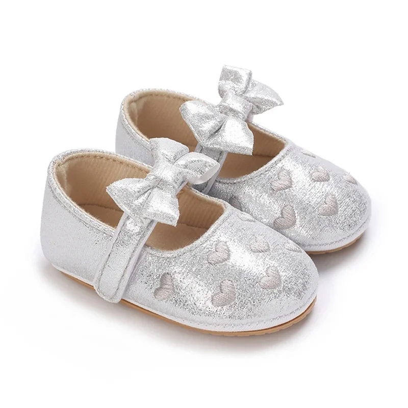 New Fashion Newborn Baby Flats Pink Baby Shoes Non-slip Cloth Soled Girls Shoes Elegant Breathable Casual Walking
