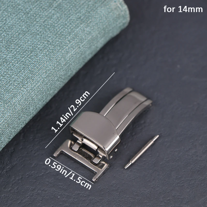 Premium Stainless Steel Butterfly Deployment Watch Strap Clasp with Folding Button Closure