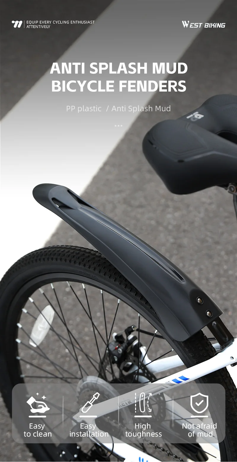WEST BIKING 2 Stück Fahrradkotflügel Kotflügel Staubdicht Radfahren Spritzschutz Universal Fahrrad Kotflügel Spritzwassergeschützt für Mountainbike – Detail 16