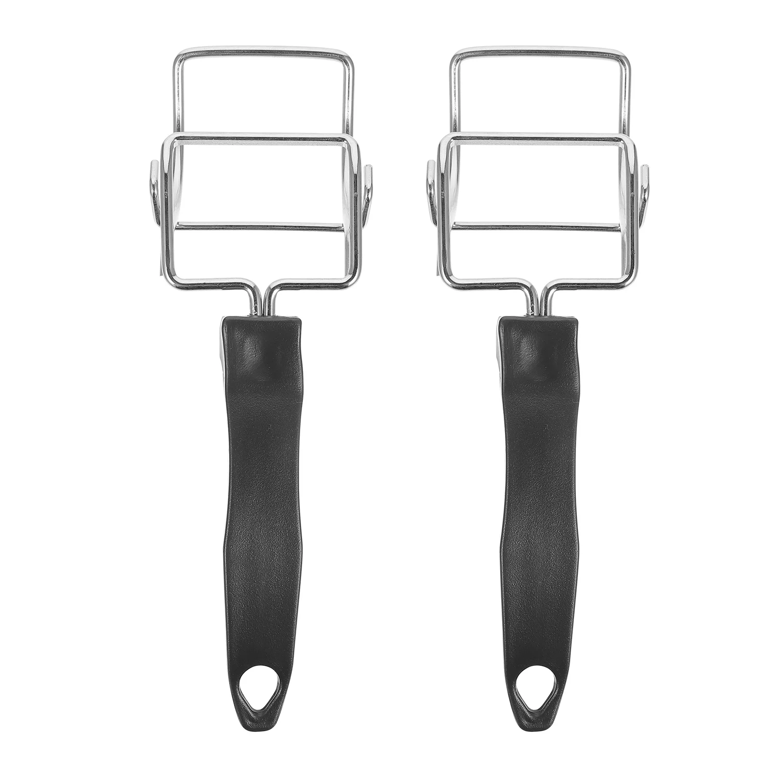 

2 Pcs Bright Light Bakeware Tongs Roasting Pan Hot Plate Gripper Steel Dish Clip