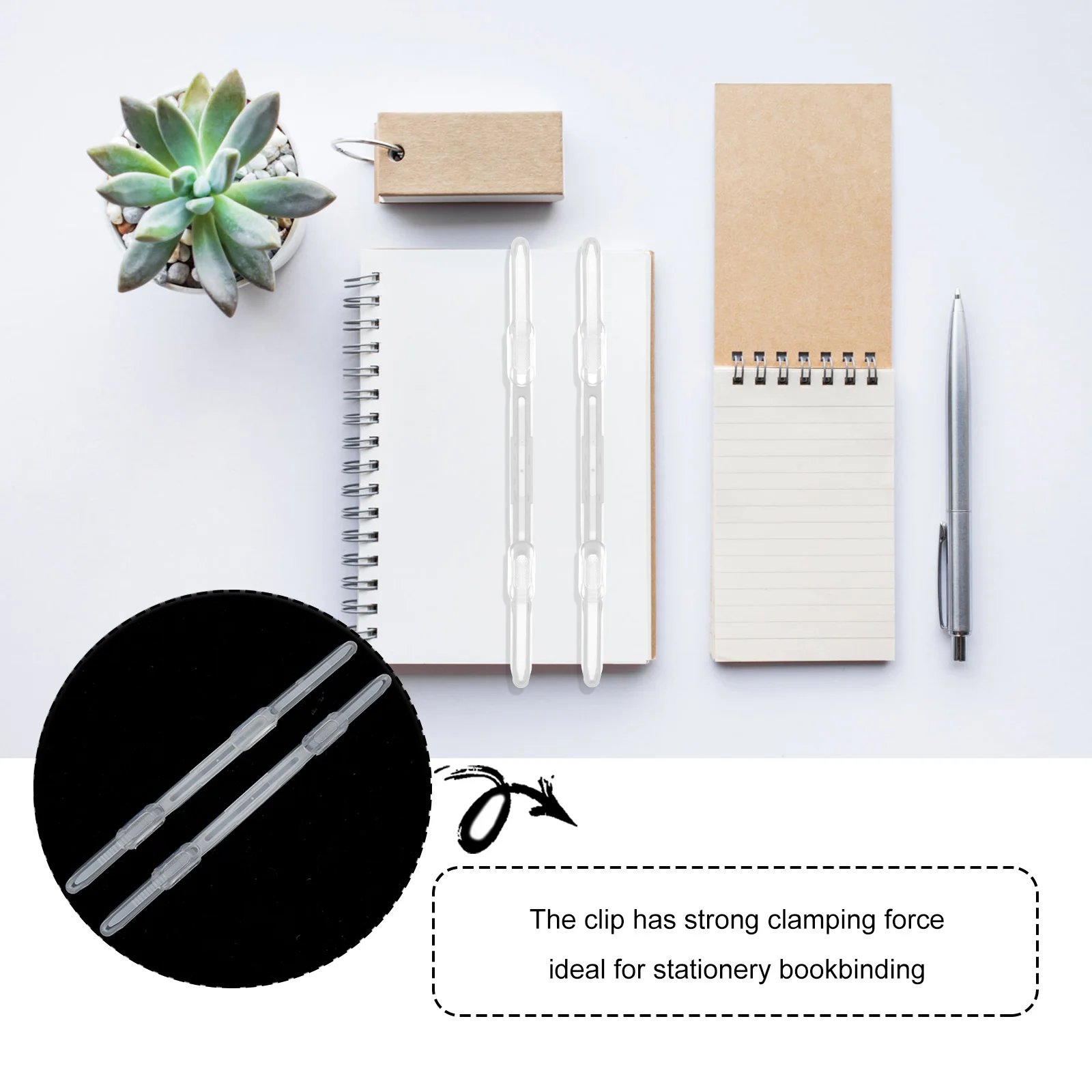 20 Pcs Plastic Binder Clips For Paper Storage File Fasteners Loose Leaf Spiral Stationery Supplies Bookbinding Clamps Office
