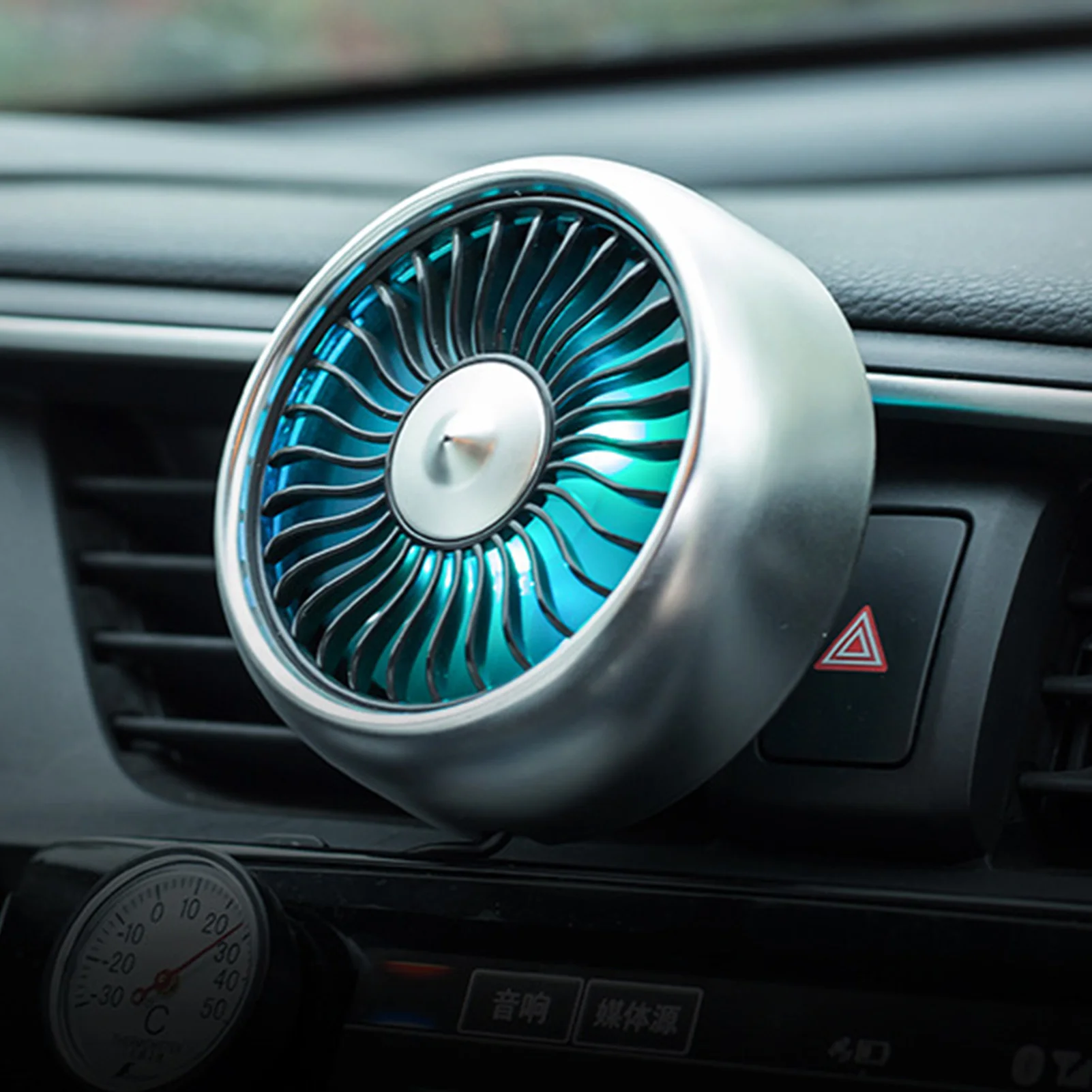 Car Usb Cooling Fan Dashboard Air Vent Mount 360 Degree Rotating Adjustable Air Conditioner