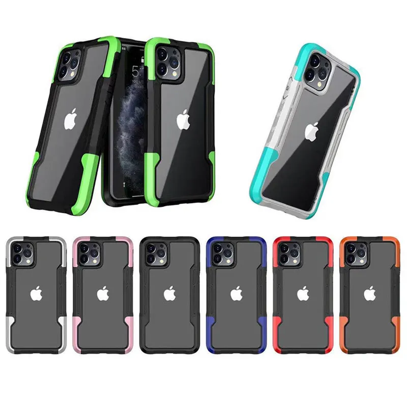 Shockproof Phone Case For iPhone 12 11 13 Pro Max X XR Transparent 7 8 Plus Hard PC Soft TPU Full Cover |
