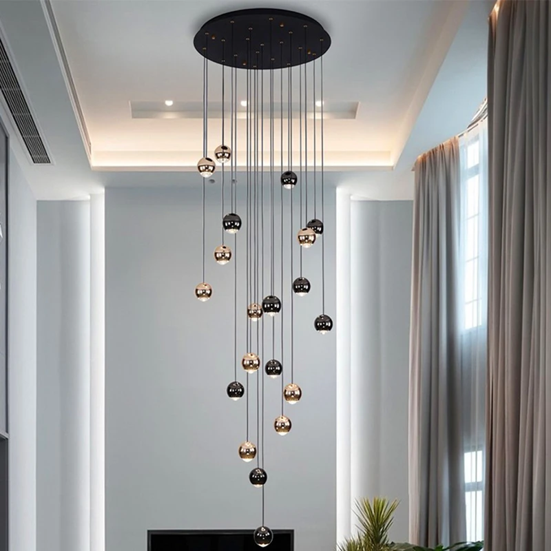 Modern home decor led lights pendant light lamps forstaircase Chandeliers for living room hanging light indoor lighting 2