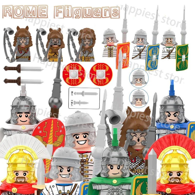 

Аксессуары Moc средневековые рыцари, Рим, строительные блоки, замок, Спартанский Warrio, римский легион, игрушечные блоки