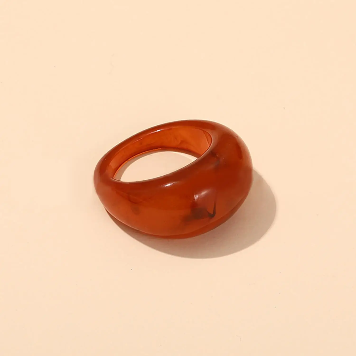 Korean Colorful Acrylic Vintage Round Rings - Bold Fashion Jewelry