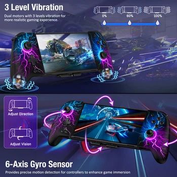 For Nintendo Switch/OLED Controller Hall Effect Wireless Switch Controller One-Piece Switch Joypad with RGB&1000mAh Battery 6