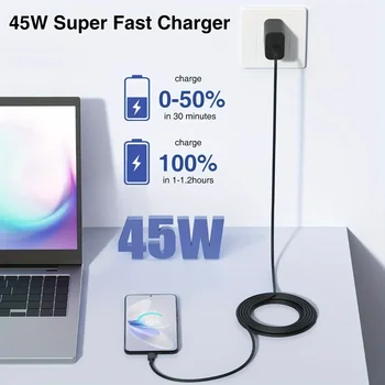 2Pack 45W For Samsung Super Fast Charger With Type C Cable 6.6ft For Galaxy S24 Ultra/S24+/S23/S23+/S22+/S22 Plus/S21/S20 2