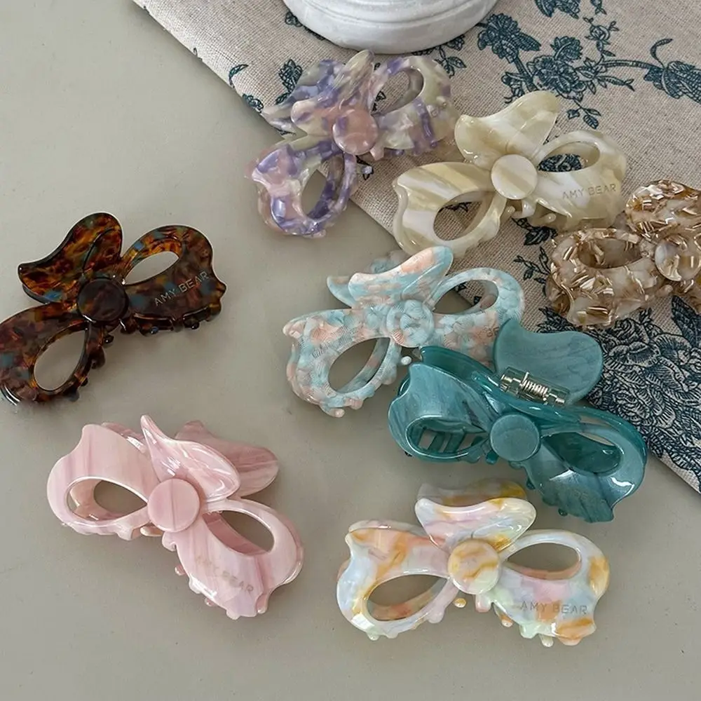 

Elegant Acetate Bow Hair Claw For Women Shark Clip Korean Bowknot Hair Clips Hairpins Hairgrips Gifts Party Headwear Vintage