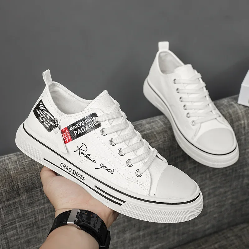 2024 New Summer Men's Casual Shoes Breathable Versatile Student Trendy Low Top Youth Canva Shoes EVA Sole PVC Face Chinese Made 3