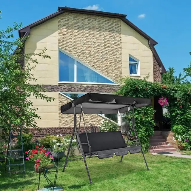 Garden Swing Ülés Párna Udvar Terasz Lengő Takaró Vízálló Porálló Napfényes Üléshinta Szék Borítóellenes Keret - Image 5