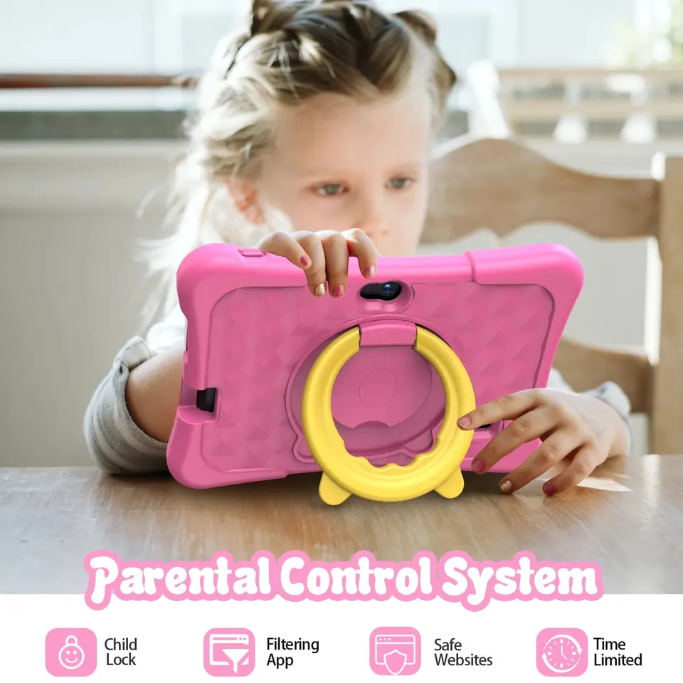 PRITOM Tablet für Kinder, 7 Zoll, Android 11, 32 GB, WLAN, Bluetooth, Dual-Kamera, vorinstallierte Lernsoftware, Schutzhülle_voghion.com
