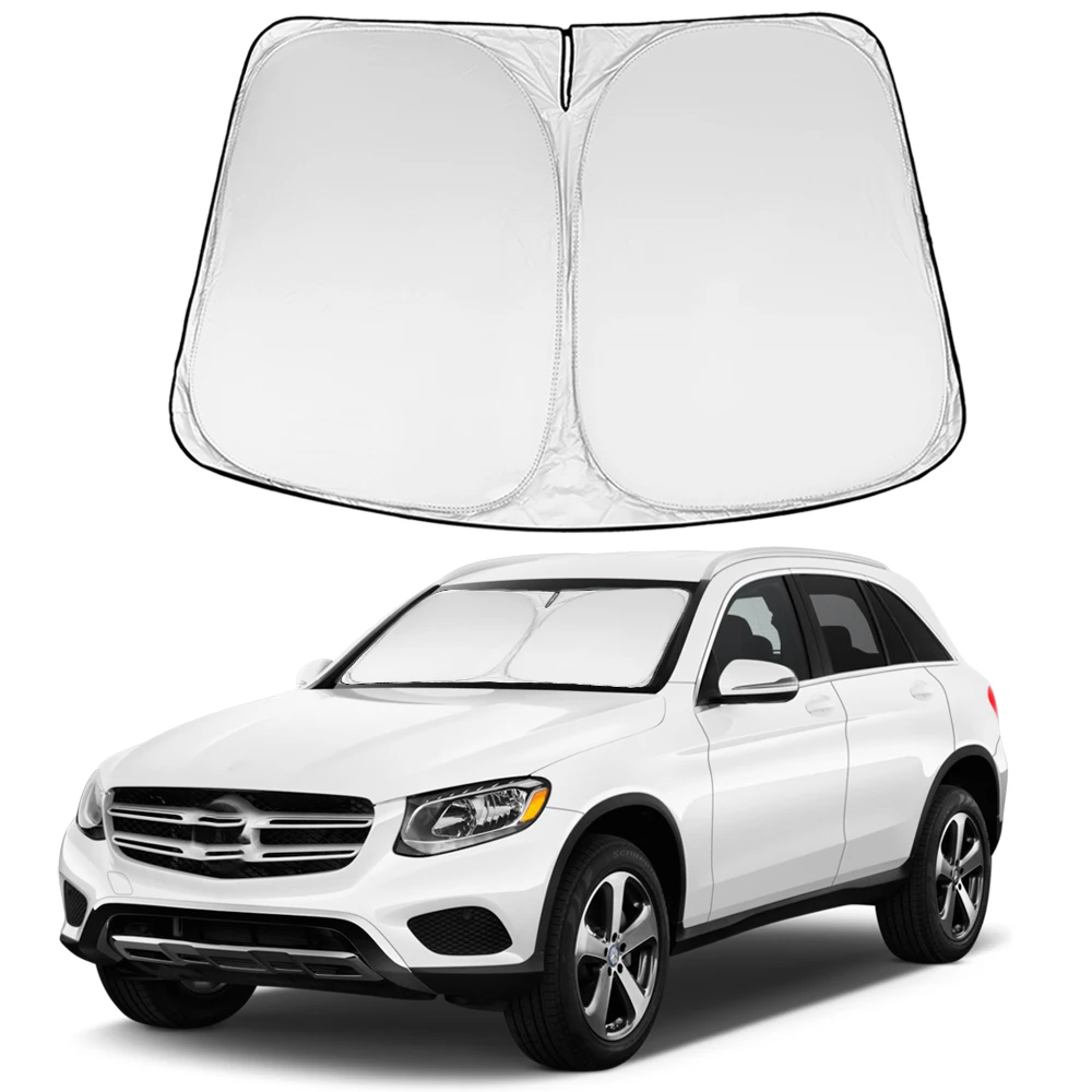 Custom Fit For Mercedes-Benz Car Sunshade, Car Window Shade With Car Logo, Foldable Windshield Sunshade Sun And UV Protection, Designed For Mercedes-Benz Accessories For C-Class In | Whizz