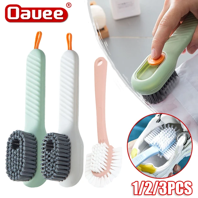 Brosse de nettoyage liquide à poils souples pour chaussures et vêtements,  accessoires de nettoyage ménagers multifonctionnels à Long manche