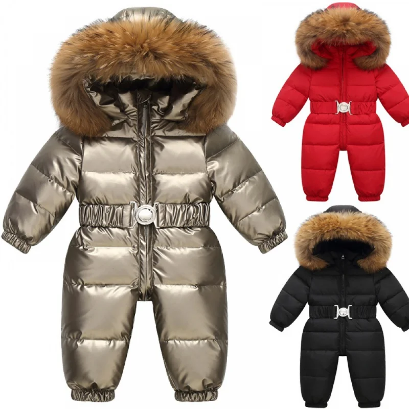 

Утолщенный лыжный костюм для улицы, новинка 2023, детская пуховая куртка, европейский и американский детский цельный комбинезон