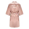 Robes de demoiselle d'honneur de mariée pour femmes, cadeaux de fête de mariée, robe d'équipe, vêtements de nuit en Satin de soie, Kimono, peignoir d'été Sexy