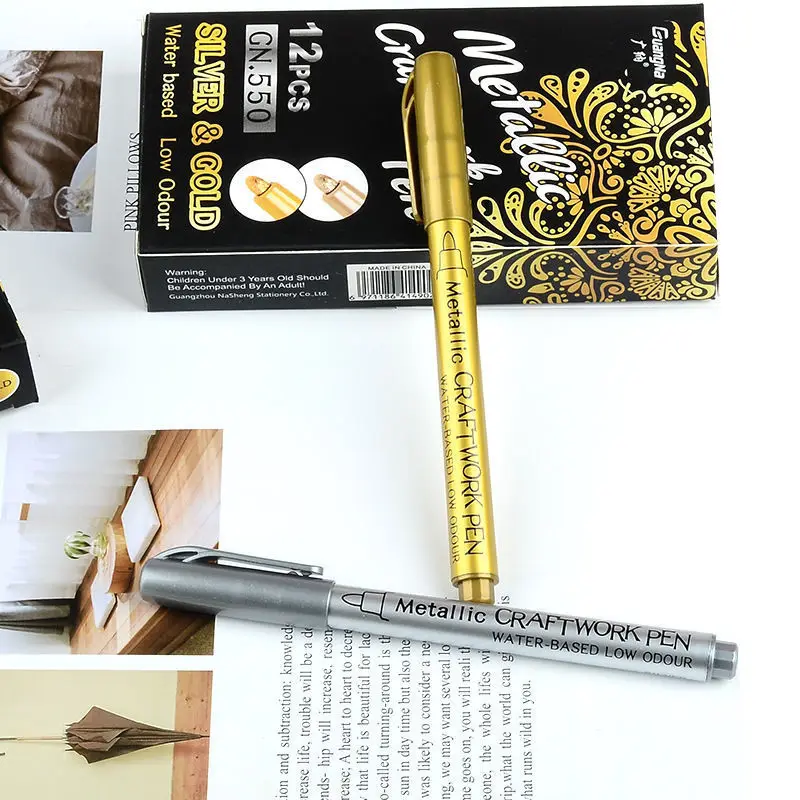 2/3pcs/set Paint Markers Silver Marker With Double Nib Design Gold Silver  And Copper Colors Marker For Art Painting Card Drawing - Office & School  Supplies - Temu