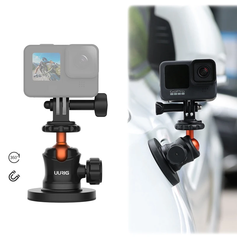 

Магнитное автомобильное крепление на присоске с резьбой 1/4 дюйма, универсальная Регулировка на 360 ° для DJI GoPro insta360 X2 X3, аксессуары для камеры