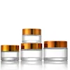 1X 5g 10g 15g 20g 30g 50g 100g glass cream jar cosmetic container cream box bottles gold lid glass bottle storage containers 4