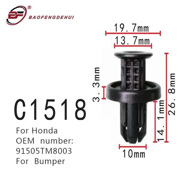 

Bumper Fastener Auto Positioner For Honda 91505TM8003 Car Interior Clips
