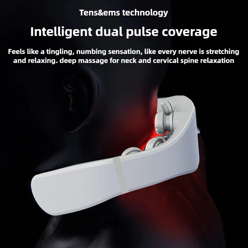 8D U-Shaped Home Use Electric Pulse Neck Protector Connect Mobile App Electric Cervical Spine Massager for Comfort & Relaxation