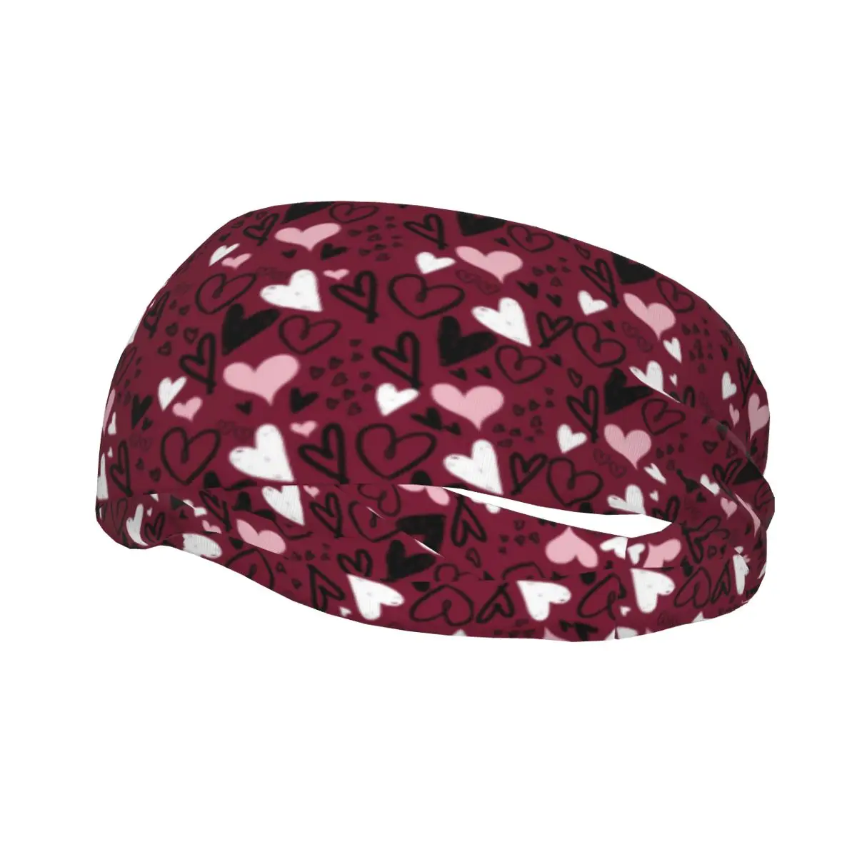 

Heart Doodles Pattern Headband Hair Band Outdoor Sport Sweatband Sports Safety for Women Men