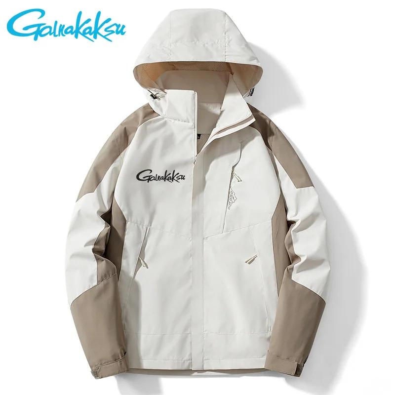 Spring Autumn Men's Removable Cap Breathable Hiking Rushing Jacket Windbreaker Outdoor Fishing Waterproof Clothing