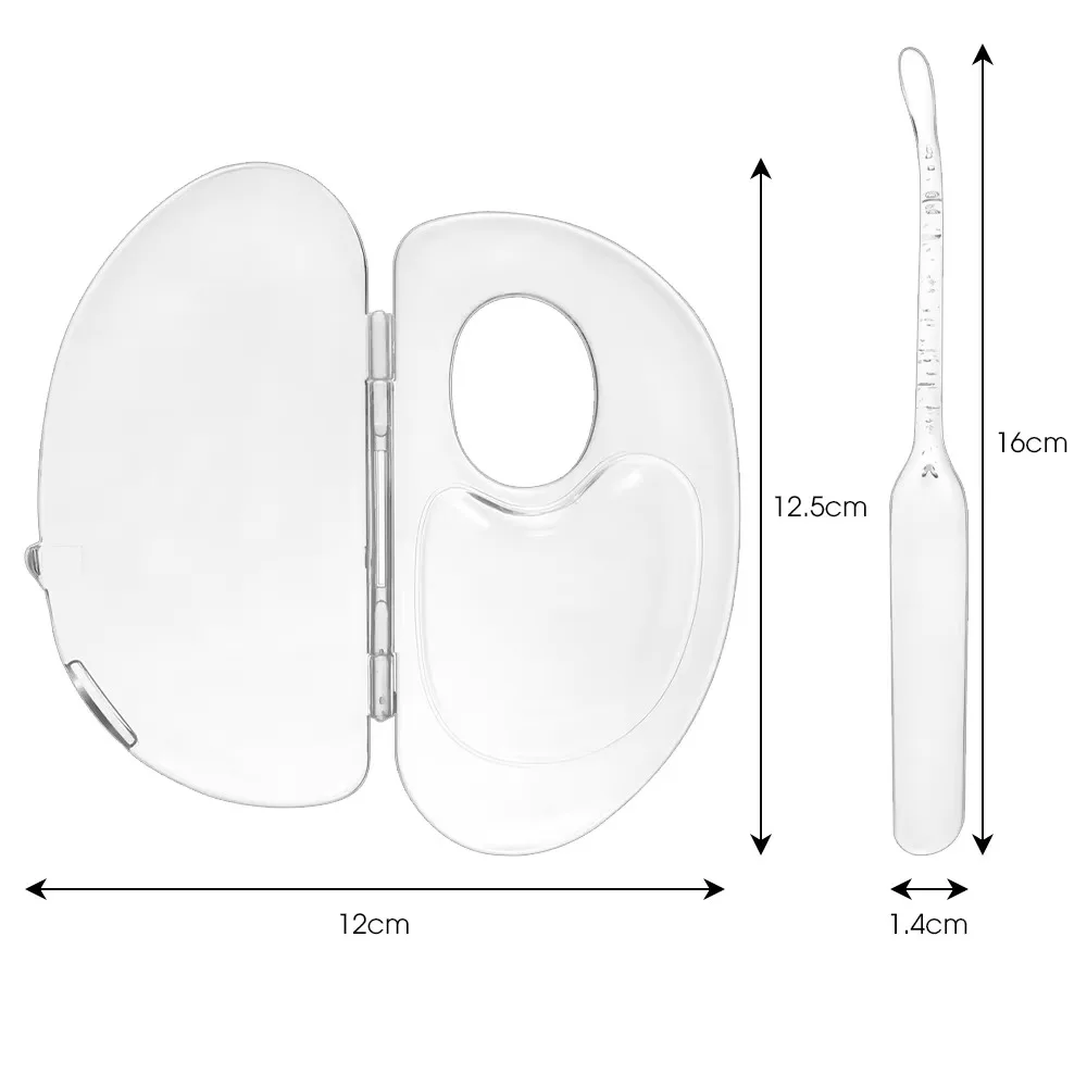 Foldable Liquid Foundation Palette Transparent Acrylic Mixing Cream Rod Set Professional Storage Test Palette