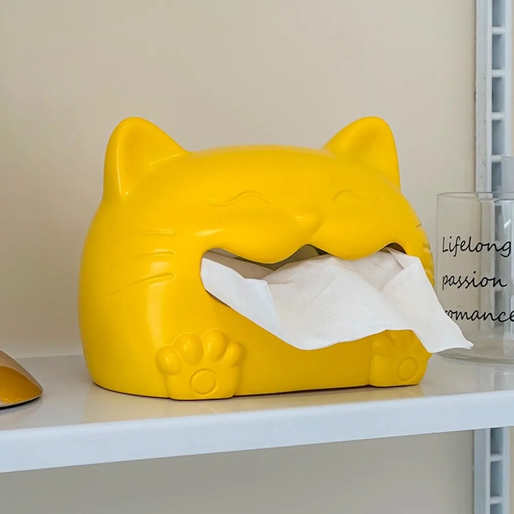 Tissue Storage Box Model Cat Tissue Box Collectible Creative Napkin Storage Box Cute Cartoon Animal Napkin Holder Children/