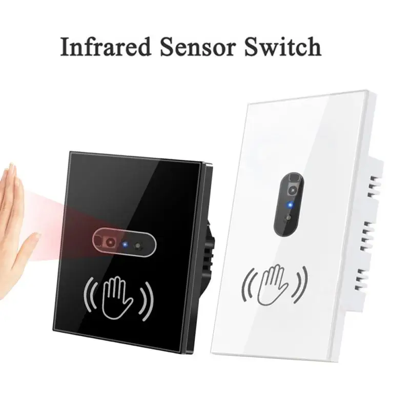 

Infrare Wall Smart Light Switch IR Sensor No Need Touch 220V 110V EU US Glass Screen Panel Switch Electrical Power On Off Lamp