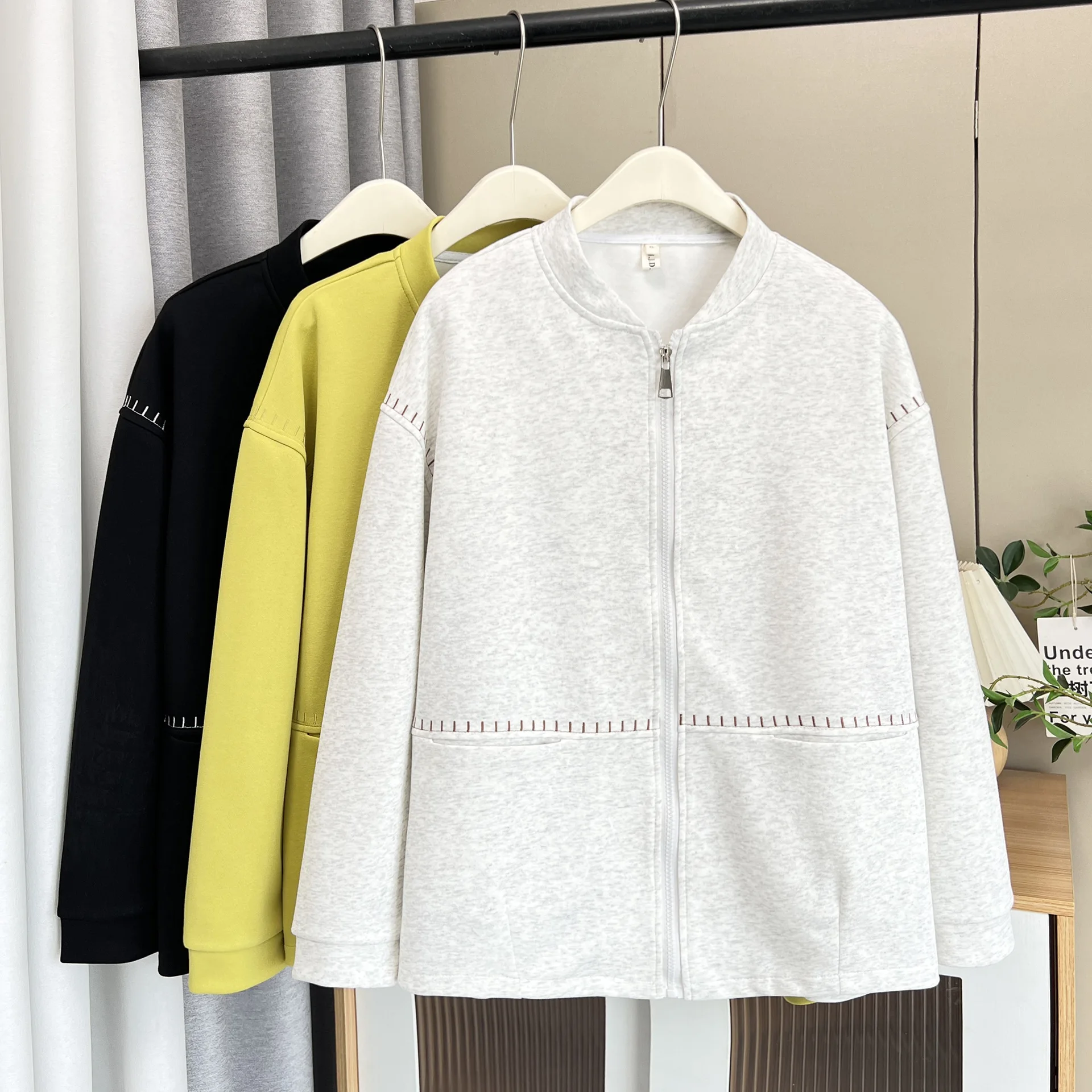 Fashion Plus Size Women's Jacket 2025 Autumn New Embroidered Casual Zipper Baseball Coats 166