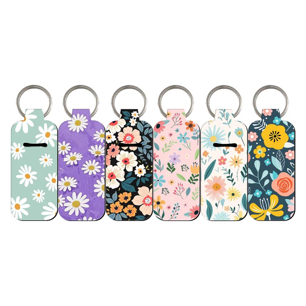 Pseasysky Daisy Lip Balm Holder Keychain - Clip-On Lipstick Sleeve For Women (Stretchy Fabric, 7x3.5cm) - View #12