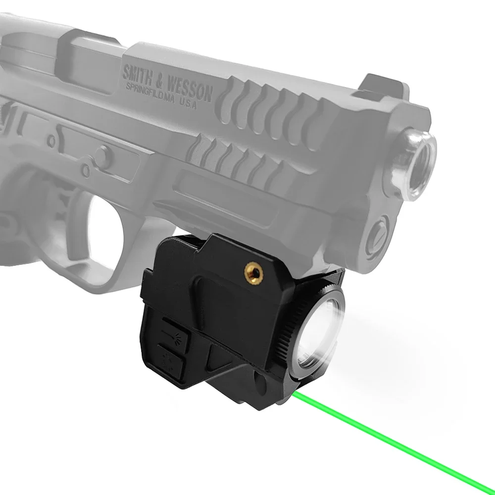 Compact Plastic Pistol Flashlight with Laser Combo Sight